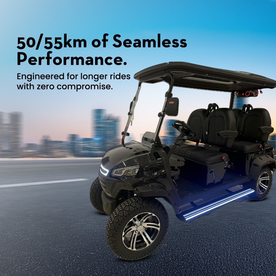 Megawheel Titan Lifted Off Road Golf Cart Lithium Battery 4 Front Seater with Modern & Premium Specs