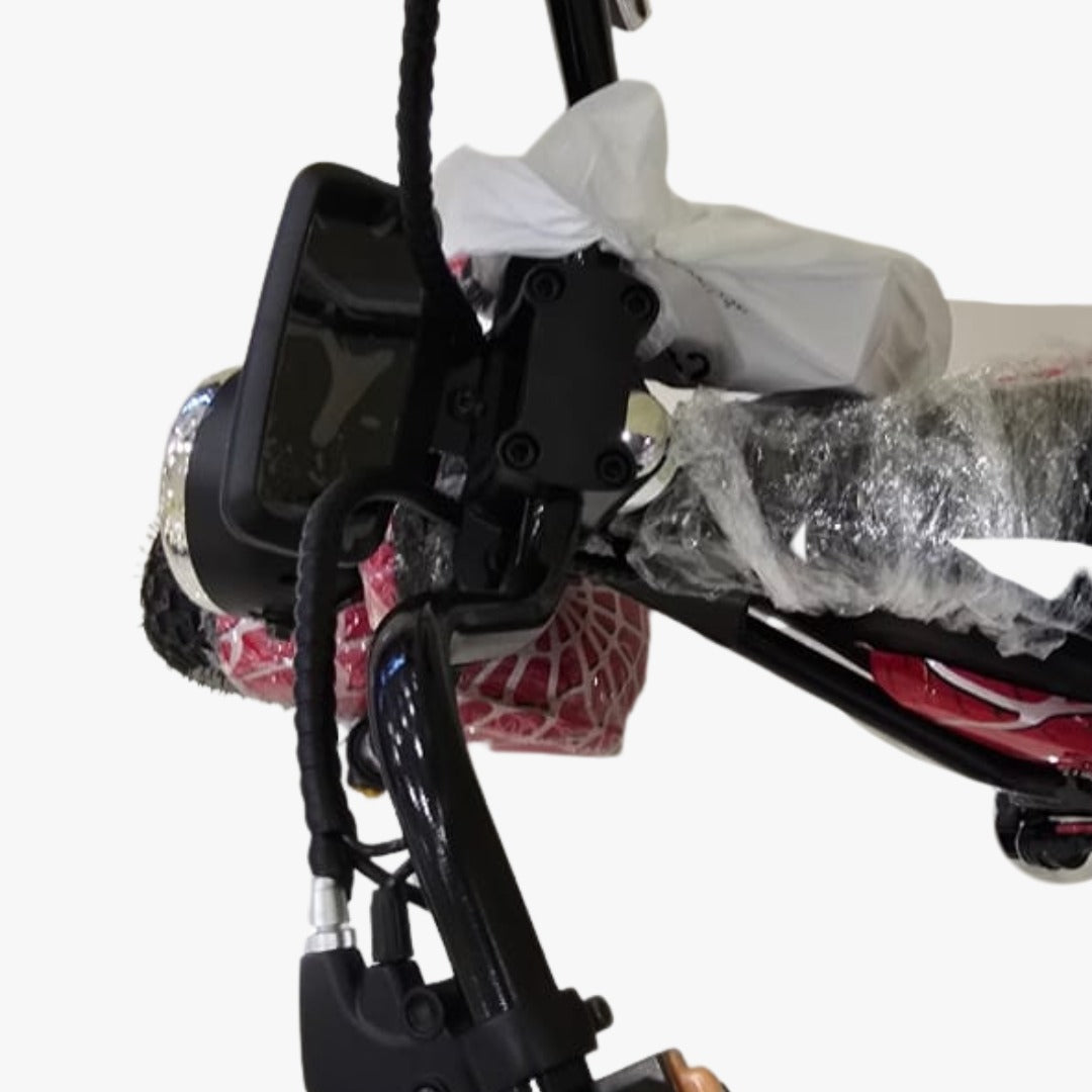 Close-up of a motorcycle handlebar of Smart Harley Mini Electric Scooter