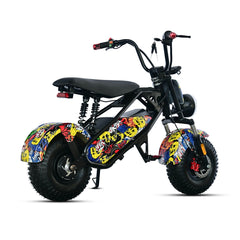 Colourful electric bike with a black frame of Smart Harley off Road Mini Scooter
