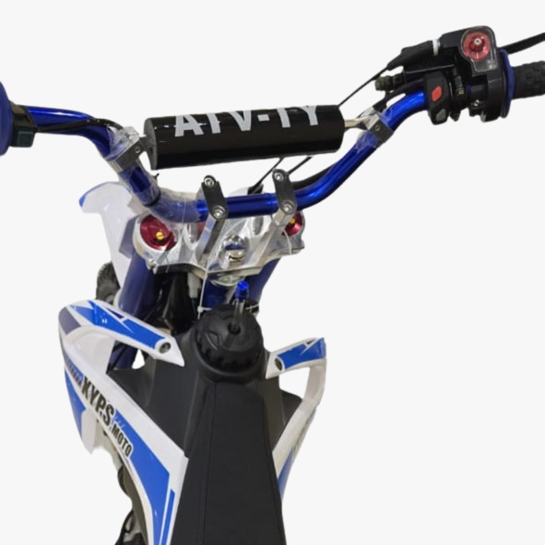 Close-up of a motorcycle handlebar