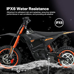 Electric bike with IPX6 water resistance feature