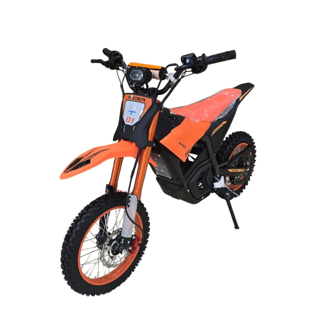 Orange Megawheels Vibe Electric Off Road Dirt Bike with Seat