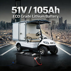 Electric golf cart with 51V/105Ah ECO Grade Lithium Battery