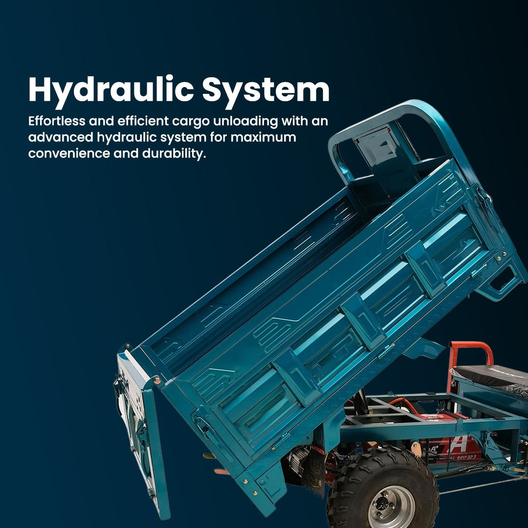 Gulf Buggy Electric Cargo Scooter 1.8 MTR Tuk Tuk 3 Wheels Scooter Hydraulic Trolley Off Road Tyres