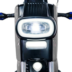 Motorcycle headlight with a white light