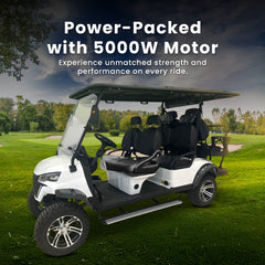 Megawheel VLR Electric Golf Cart 4+2 Seater Lithium Battery Off-Road Radial Tyres With Warranty