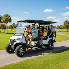 Megawheel VLR Electric Golf Cart 4+2 Seater Lithium Battery Off-Road Radial Tyres With Warranty