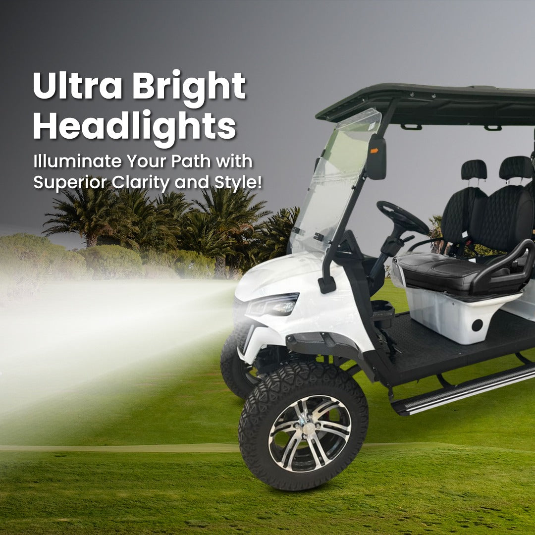 Megawheel VLR Electric Golf Cart 4+2 Seater Lithium Battery Off-Road Radial Tyres With Warranty