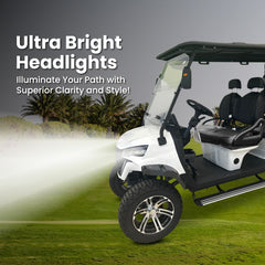 Megawheel VLR Electric Golf Cart 4+2 Seater Lithium Battery Off-Road Radial Tyres With Warranty