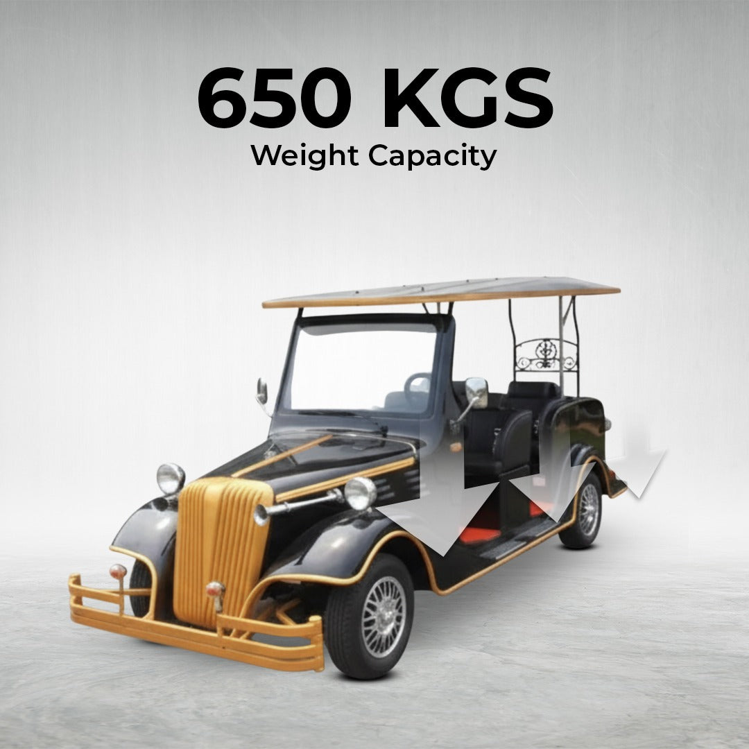 Vintage-style electric car with 650 KGS Weight Capacity