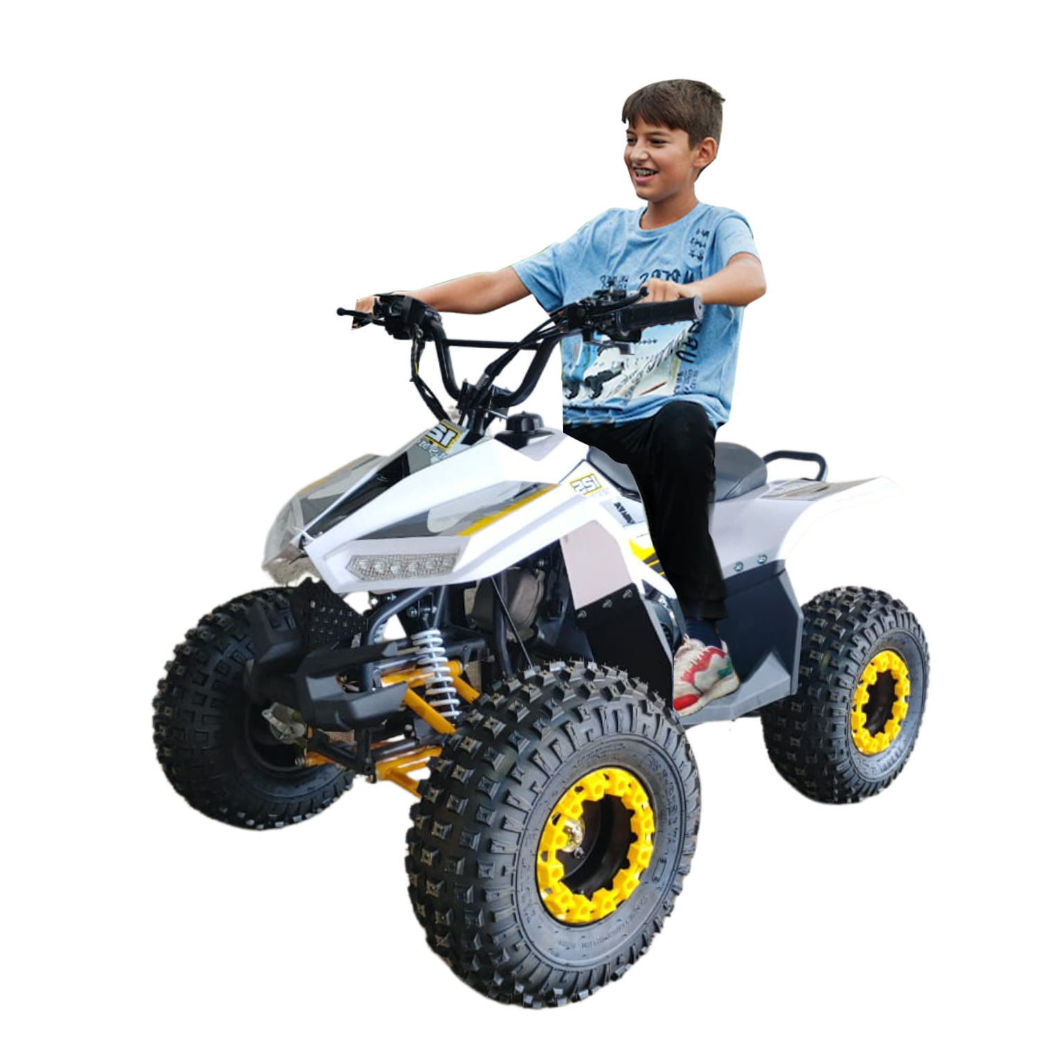 Megawheels 80 cc Atv Quad Bike 4 wheels for 5-10 yr old - yellow