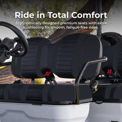 Ergonomically designed premium seats with extra cushioning for smooth, fatigue-free rides.