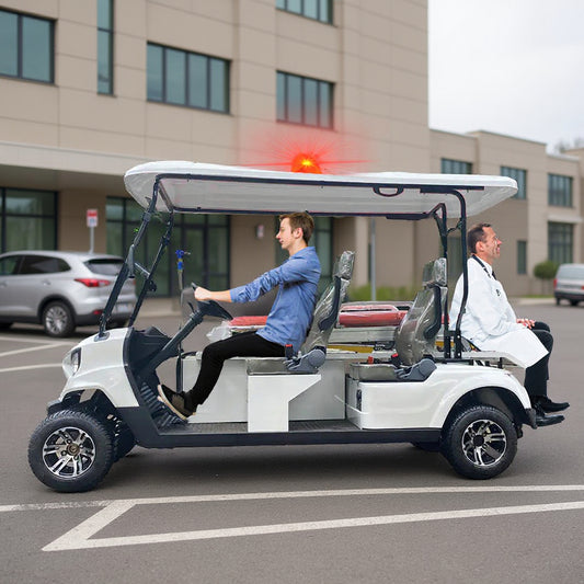 Megawheels Electric Golf Cart Responder 3 Sports Medical Ambulance Golf Buggy 3 Seats + Stretcher for Emergency