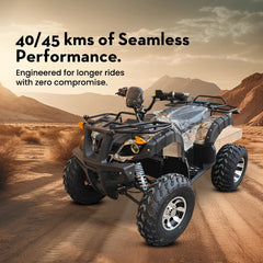 ATV in a desert setting: performance and engineering.