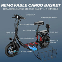 WindHorse C3 Electric Scooter Removable Cargo Basket
