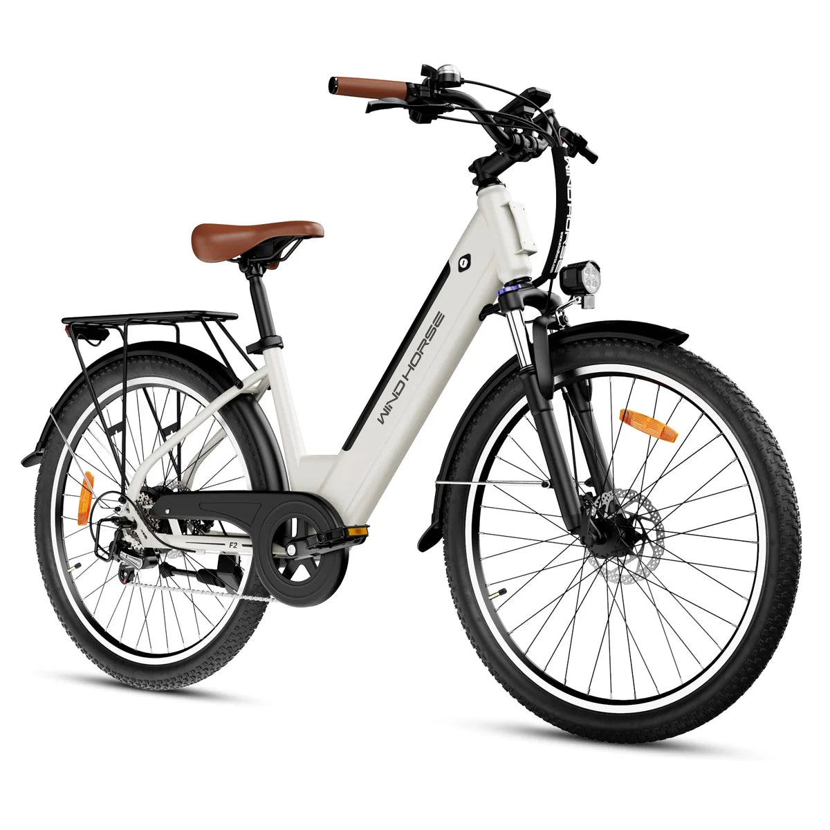 WindHorse F2 Electric Bicycle in white colour on a white Background