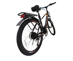 Black electric bicycle with fat Tyer