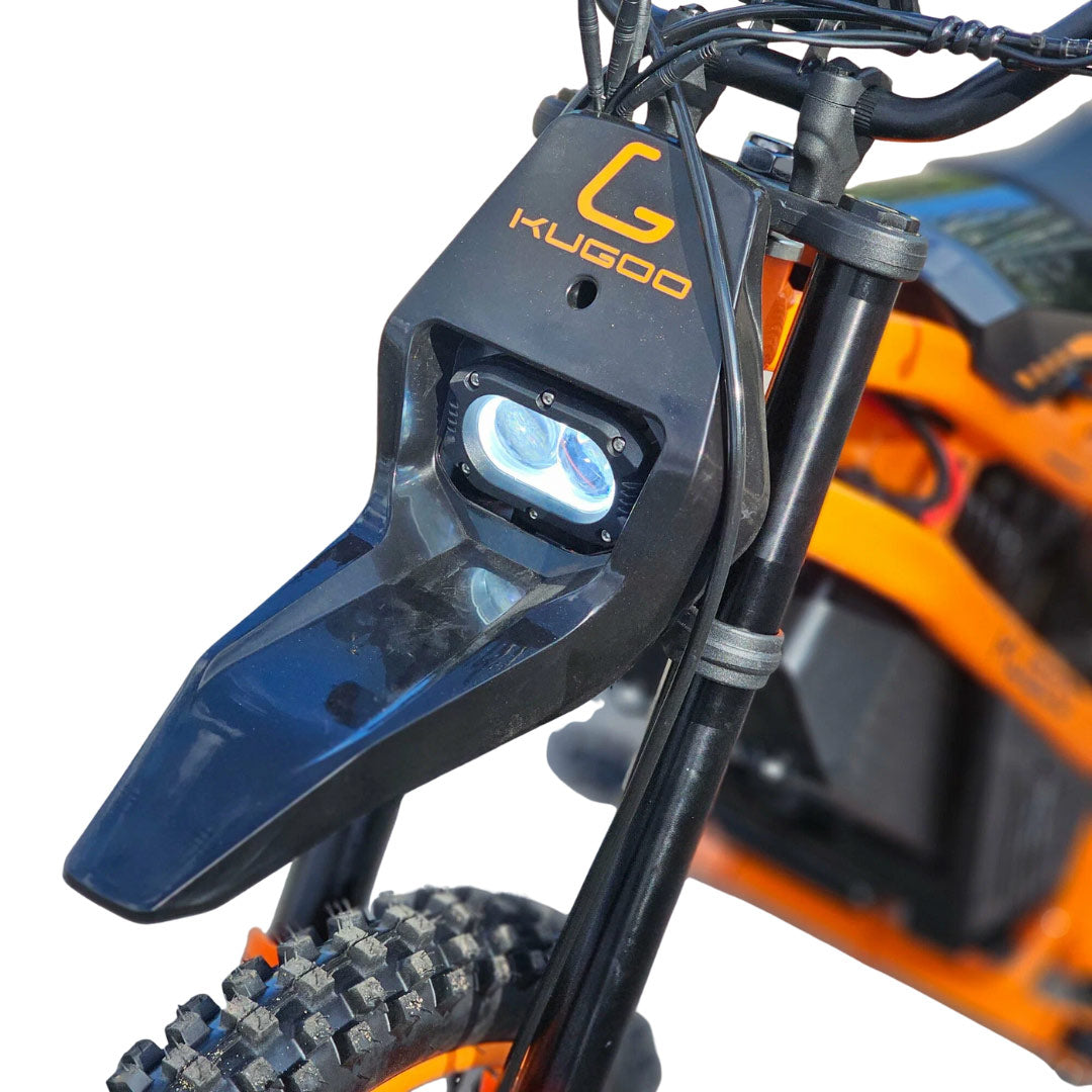 Kugoo electric bike with headlight and front suspension