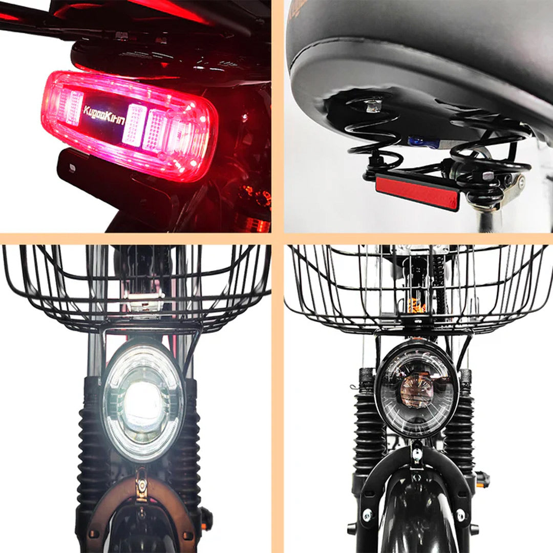 Bicycle lights and basket