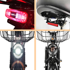 Bicycle lights and basket