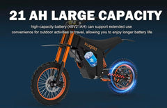 21 Ah Large capacity of Kugoo Wish01 EV Dirt Bike Scooter Off Road Bike