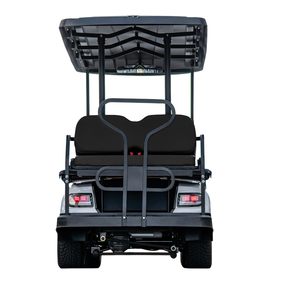 Back of the Keon golf cart with an open top 