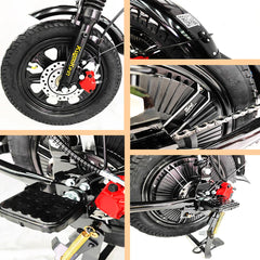 Kugoo wheel, chain, and foot pegs