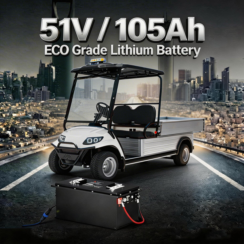 Electric golf cart with 51V/105Ah ECO Grade Lithium Battery