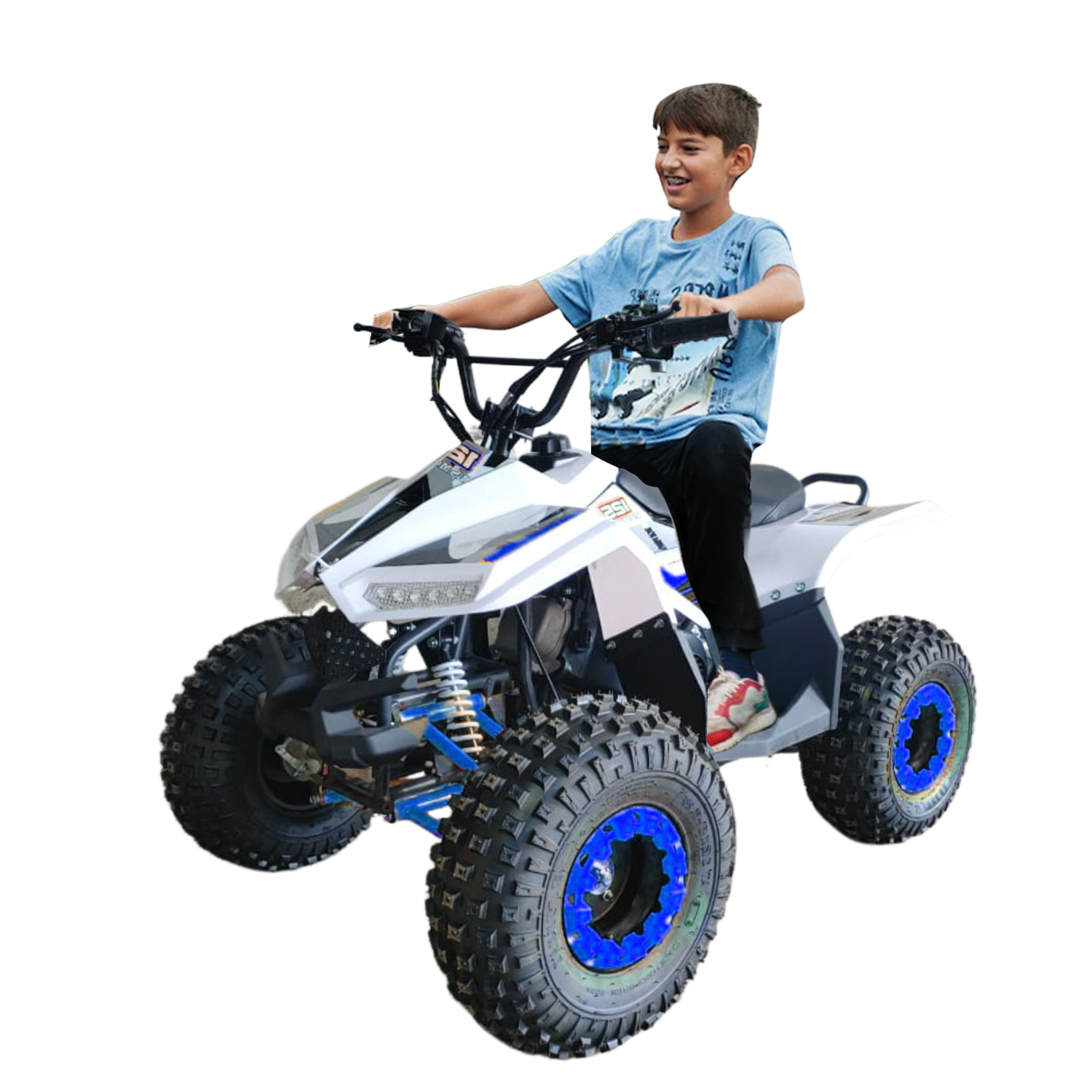 Megawheels 80 cc Atv Quad Bike  4 wheels for 5-10 yr old- blue