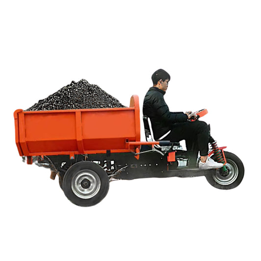 Megawheels Electric Cargo Bike Mini Dumper Tractor and Flatbed Loader Tricycle for Construction