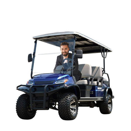 Megawheels LVT Terrain 4+2 seater off road electric Golf cart Buggy Blue