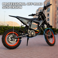 electric dirt bike with professional off-road suspension