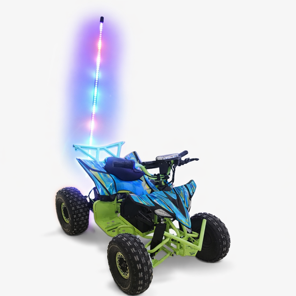 Green and blue ATV with colorful LED light 
