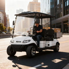 Keon Premium 4 Seater Electric Golf Cart with Short Cargo Box & Lithium Battery