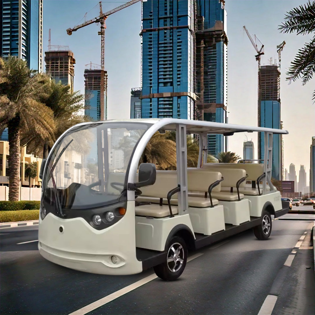 Gulf Buggy LVT Electric Vehicle Shuttle Bus 14 Seater Open Buses for Sightseeing