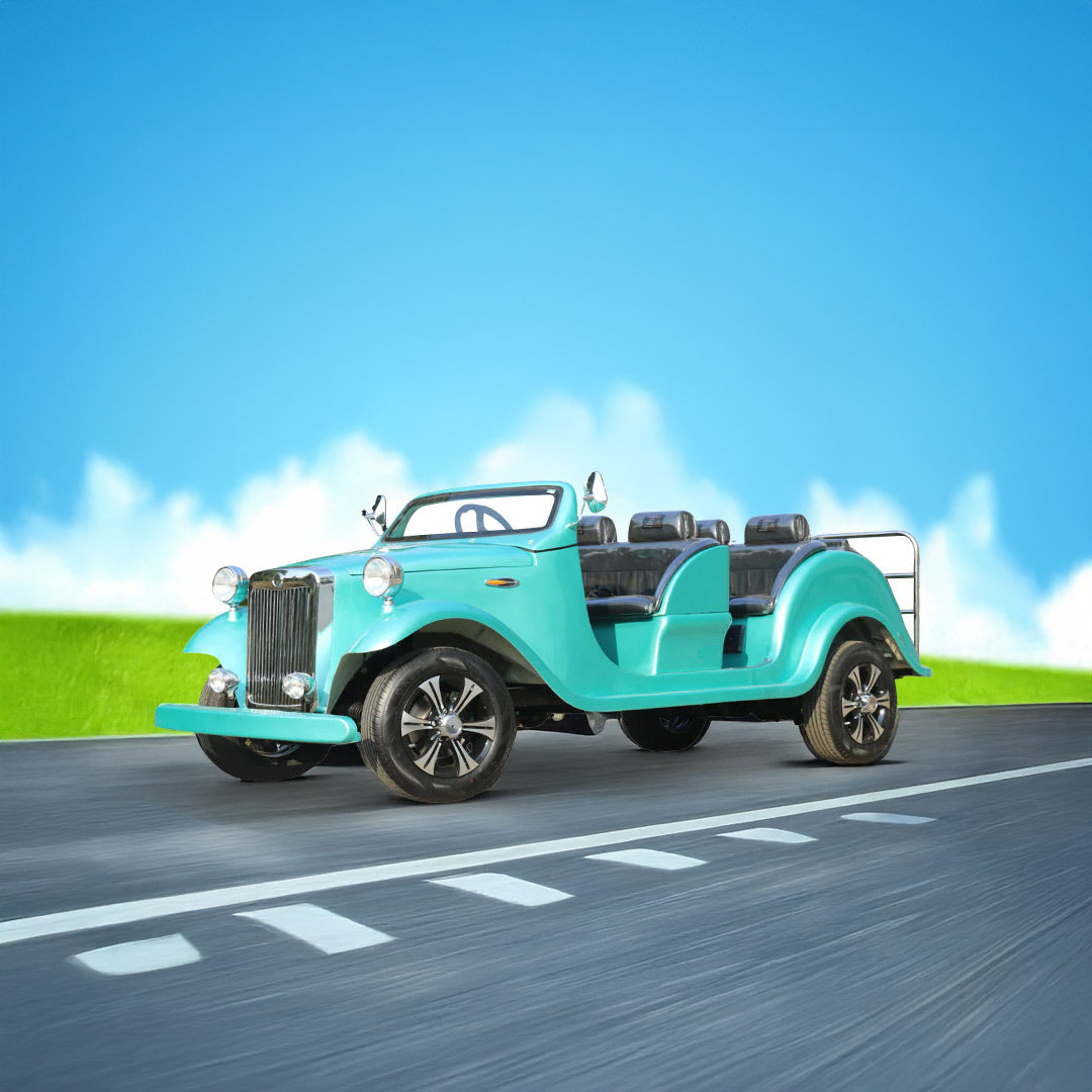 Vintage turquoise car 