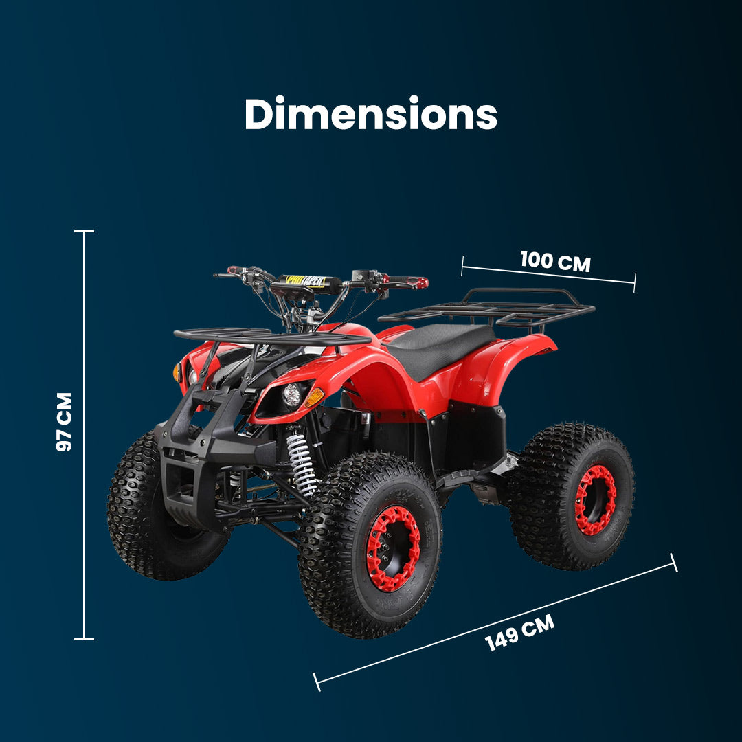 Megawheels Ghost Rider Electric ATV Quad Bike 60 V Electric Quad Bike for Teens, 500W Motor With 3-Speed Adjustment, and High Range
