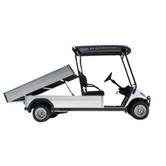 Golf cart with an open cargo bed