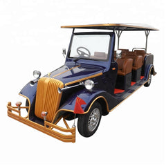 Vintage-style electric vehicle with wooden accents