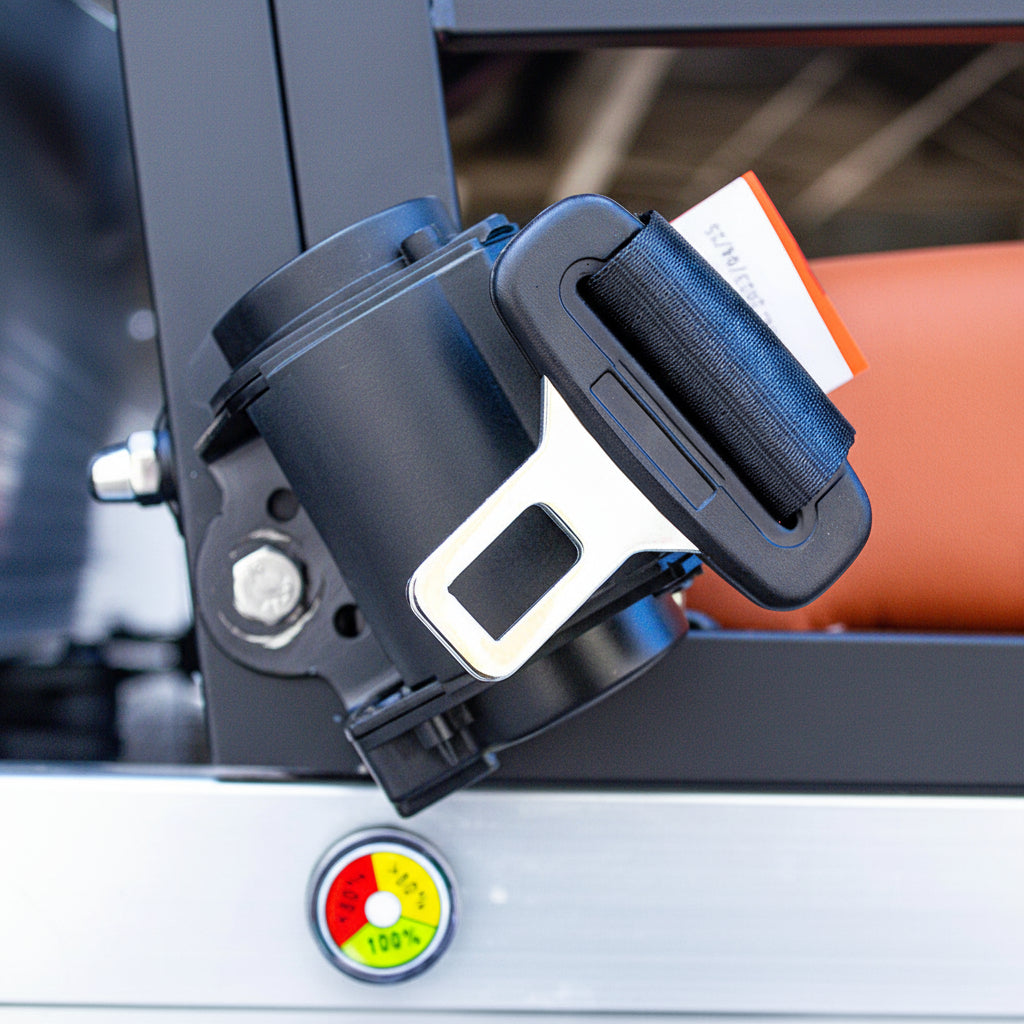 seat belt buckle mechanism on Keon Utility Cargo