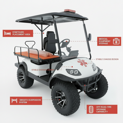 Keon Medical Ambulance Buggy Golf Cart with Stretcher 2 seater with lithium battery and exclusive warranty
