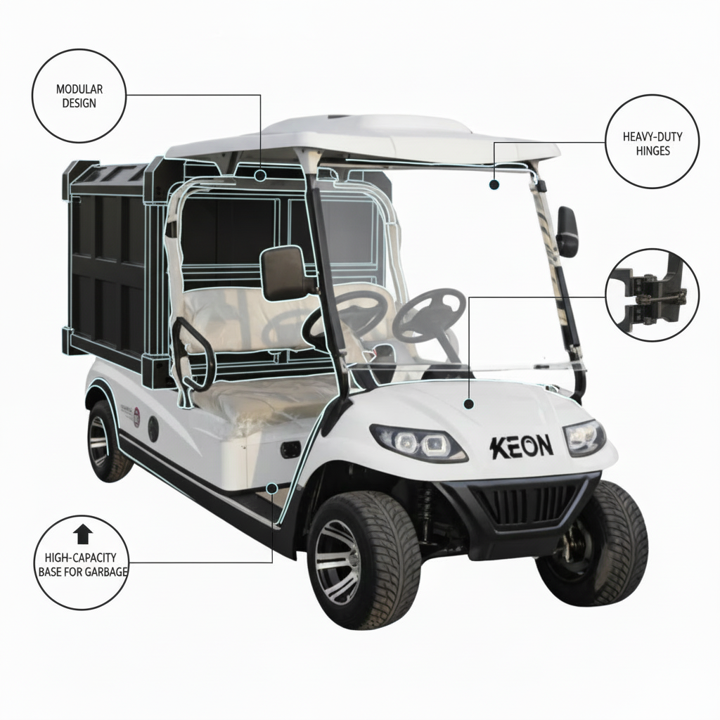 White golf cart features