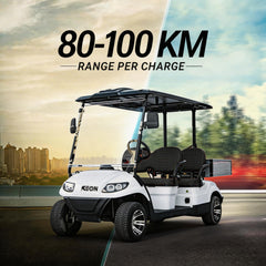 Keon Premium 4 Seater Electric Golf Cart with Short Cargo Box & Lithium Battery