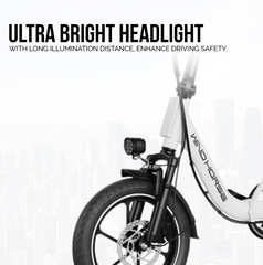WindHorse W2 Carbon Alloy Foldable Ebike 48 V white head light
