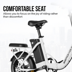 WindHorse W2 Carbon Alloy Foldable Ebike 48 V white comfortable seat