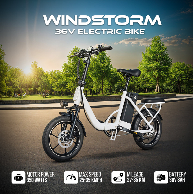 WindHorse W2 Carbon Alloy Foldable Ebike 48 V white features