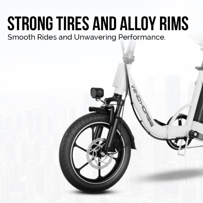WindHorse W2 Carbon Alloy Foldable Ebike 48 V white Tyres