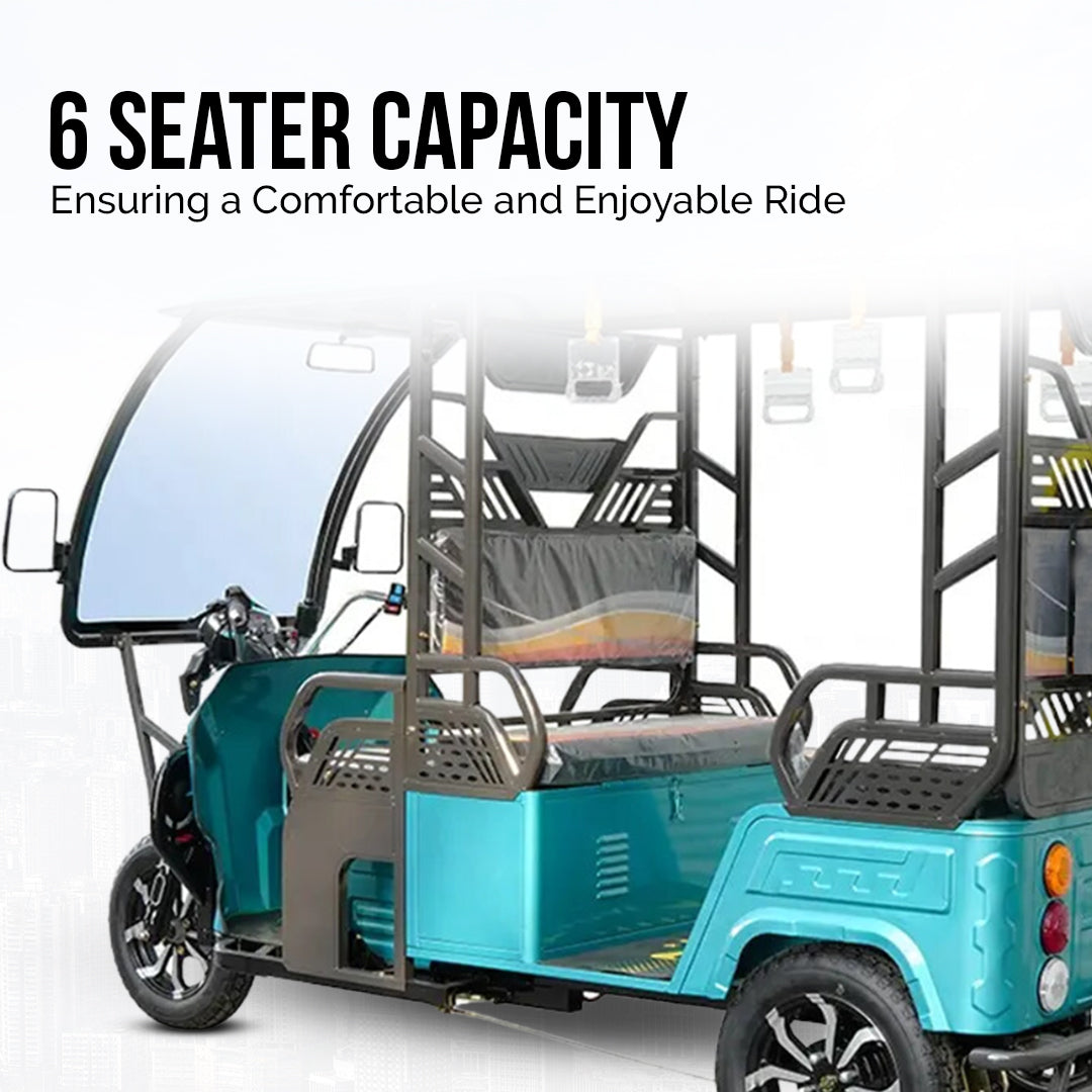 Megawheels Electric Tricycles Rickshaw For 6 Passengers