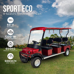 Megawheels Sport Eco Electric Golf Cart 6 seater Red