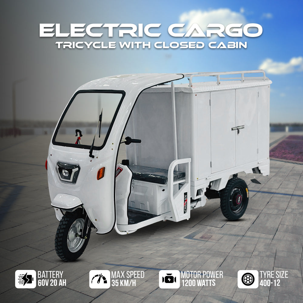 Megawheels Electric Closed Cabin Cargo Scooter Delivery Motorised Tricycle 60 v